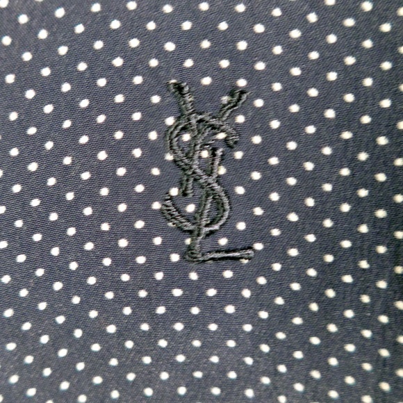 Vintage Yves Saint Laurent Women 2-4 Polka Dot Silk Shell - Picture 4 of 14